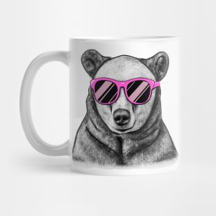 Pink Glasses Bear Mug